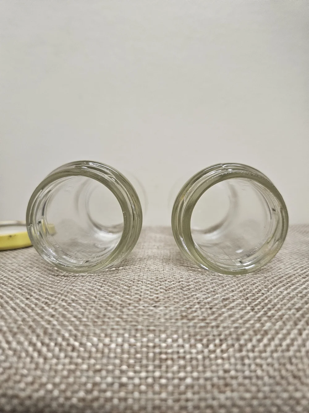 70s Mini Glass Spice Jars with Floral Lids - Set of 2